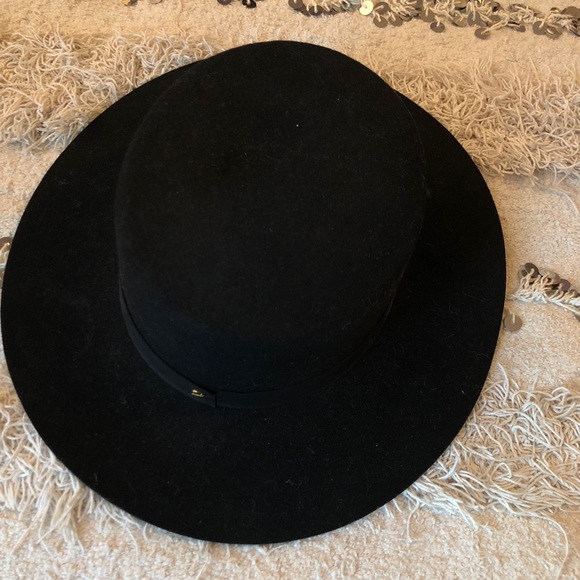 Janessa Leone flat black hat GABRIELLE - Picture 2 of 5